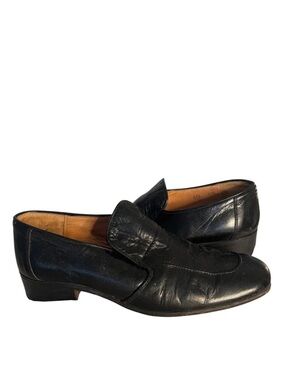 GALLOIS & LEVY Paris Black Leather Loafers Slip Ons Mens Size 41 1/2 VINTAGE